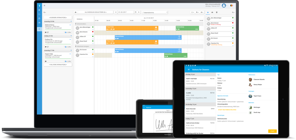 Buttons for Cleaners - Planning software voor schoonmaakbedrijven